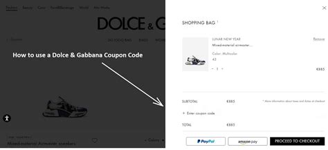 code promo dolce gabbana